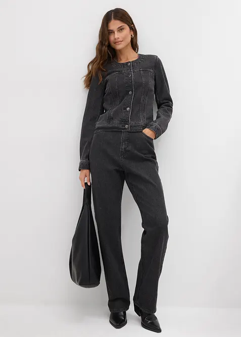 Džínová bunda se štrasovými kamínky, bonprix