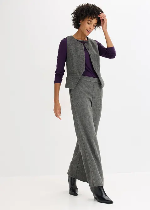 Tričko se s&iacute;ťovanou vsadkou a třpytiv&yacute;mi kam&iacute;nky, bonprix