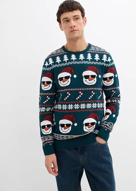 Svetr s norským vzorem a recyklovanou bavlnou, bonprix