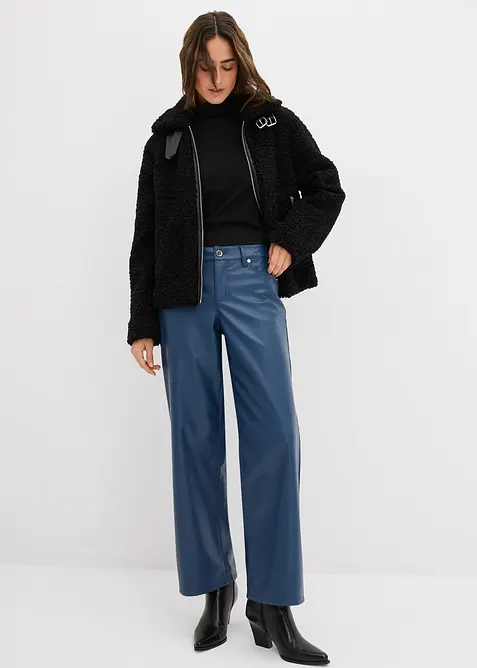 &Scaron;irok&eacute; kalhoty z uměl&eacute; kůže, bonprix