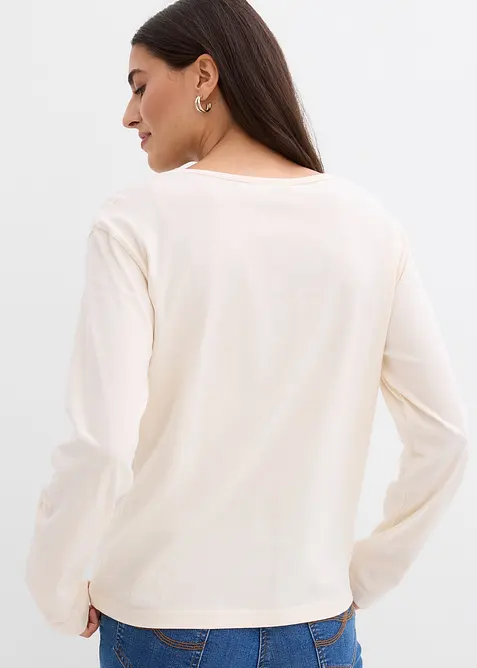 Tričko s dlouh&yacute;m ruk&aacute;vem, z čist&eacute; organick&eacute; bavlny, bonprix