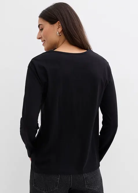 Tričko s dlouh&yacute;m ruk&aacute;vem, z čist&eacute; organick&eacute; bavlny, bonprix