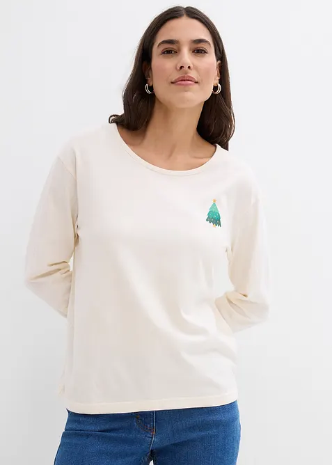 Tričko s dlouh&yacute;m ruk&aacute;vem, z čist&eacute; organick&eacute; bavlny, bonprix