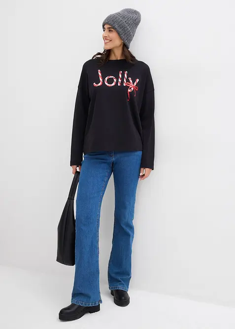 Triko s dlouh&yacute;m ruk&aacute;vem, z čist&eacute; organick&eacute; bavlny, bonprix