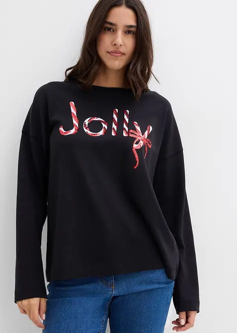 Triko s dlouh&yacute;m ruk&aacute;vem, z čist&eacute; organick&eacute; bavlny, bonprix