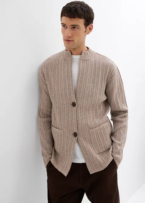 Svetr na zapínání z jemné pleteniny, bonprix