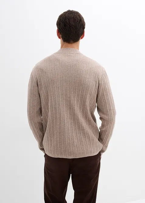 Svetr na zapínání z jemné pleteniny, bonprix