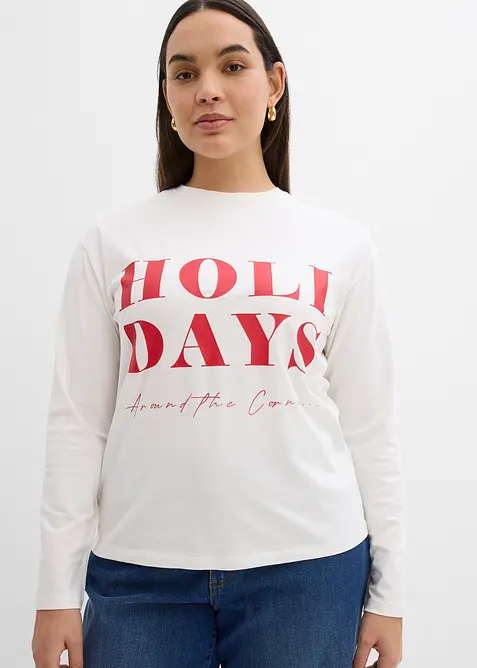 Tričko s dlouh&yacute;m ruk&aacute;vem, ze směsi s organickou bavlnou, bonprix