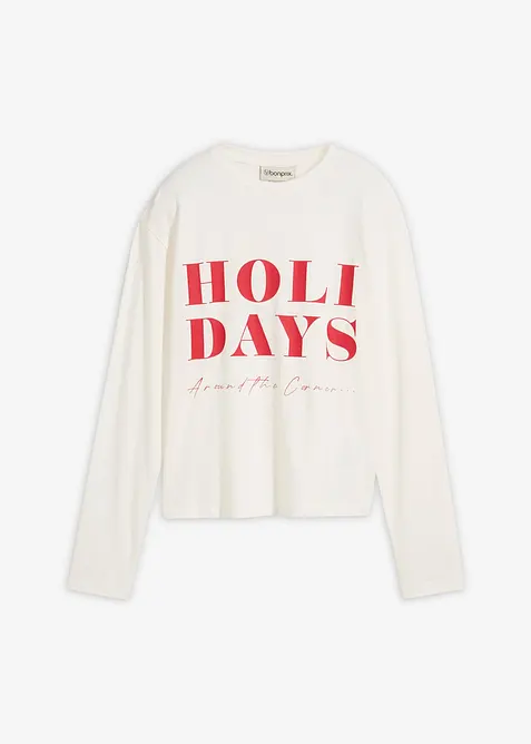 Tričko s dlouhým rukávem, ze směsi s organickou bavlnou, bonprix