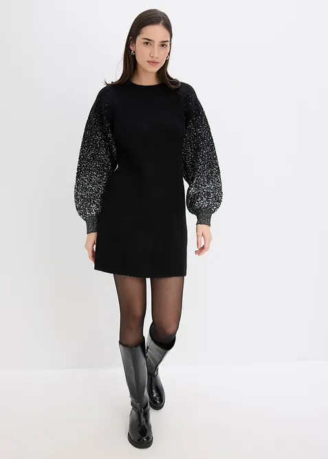 Pletené šaty se třpytivým efektem, bonprix