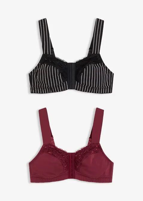 Podprsenka bez kostic, s předním zapínáním a s organickou bavlnou (2 ks v balení), bonprix