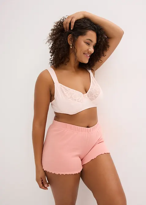 Podprsenka s kosticemi, organickou bavlnou a krajkou (2 ks v balení), bonprix