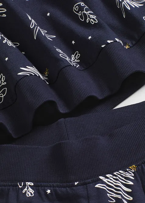 Pyžamo z čisté bavlny, se třpytivým potiskem, bonprix