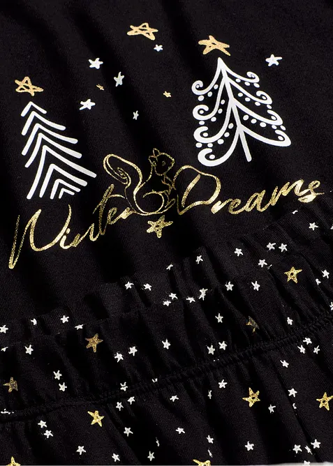 Pyžamo z čisté bavlny, se třpytivým potiskem, bonprix