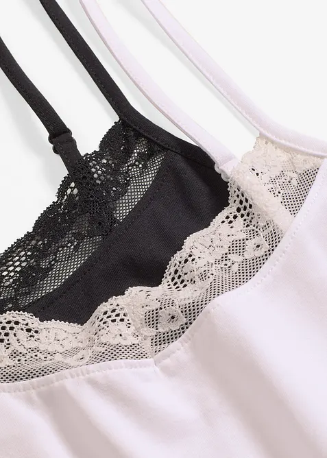 Spodní košilka s organickou bavlnou a krajkou (2 ks v balení), bonprix