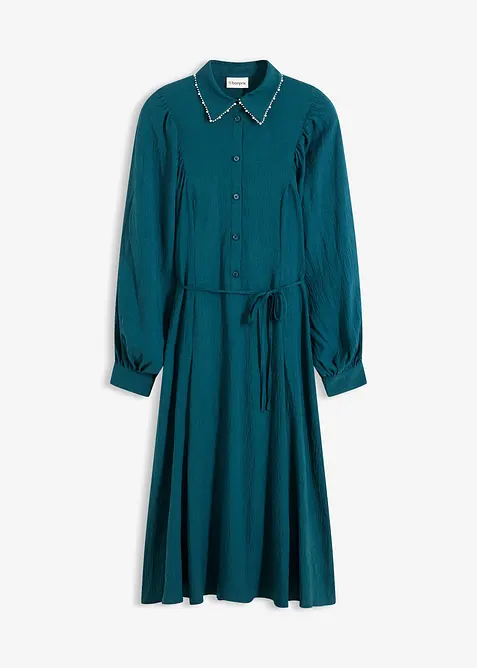 Midi šaty s aplikací z perliček, bonprix