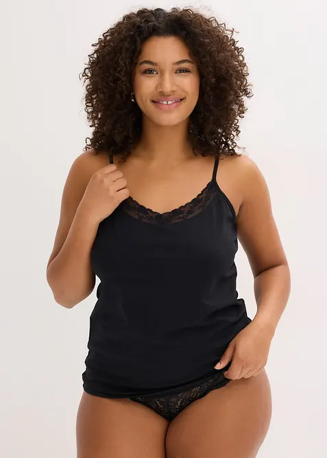 Spodní košilka s organickou bavlnou a krajkou (2 ks v balení), bonprix