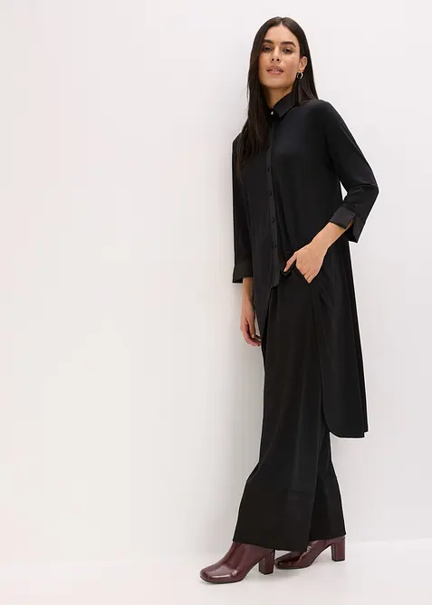 Žerzejová halenka se saténovými aplikacemi, bonprix