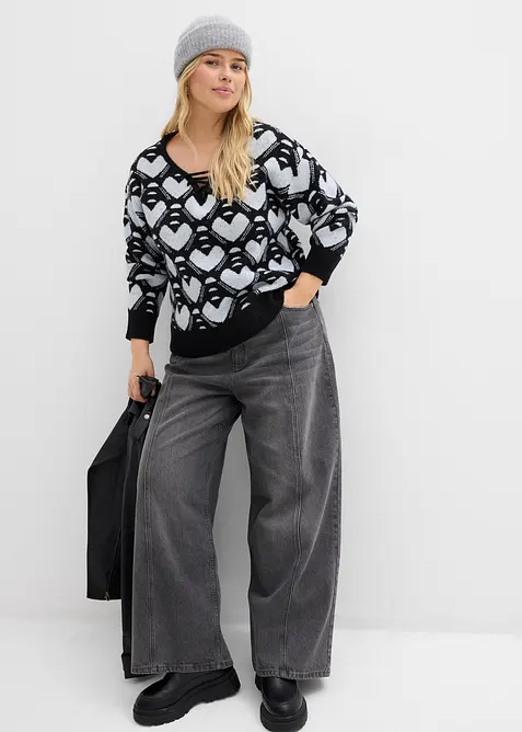 Žak&aacute;rov&yacute; svetr z jemn&eacute; pleteniny, bonprix