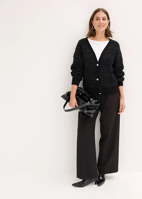 Pletený kabátek ze splývavé viskózové směsi, bonprix