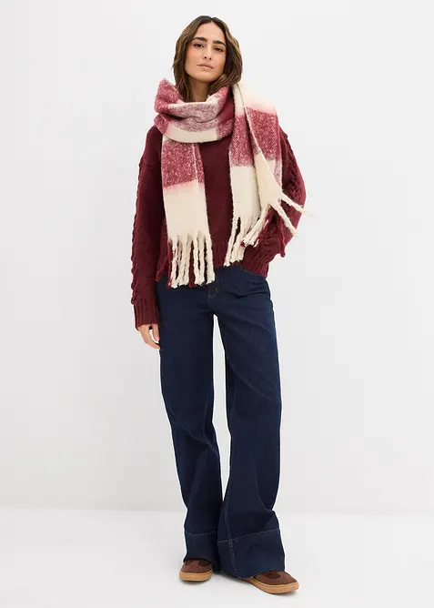 Boxy svetr s propl&eacute;tan&yacute;mi ruk&aacute;vy, bonprix