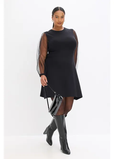 Pletené šaty ze splývavé viskózové směsi, bonprix