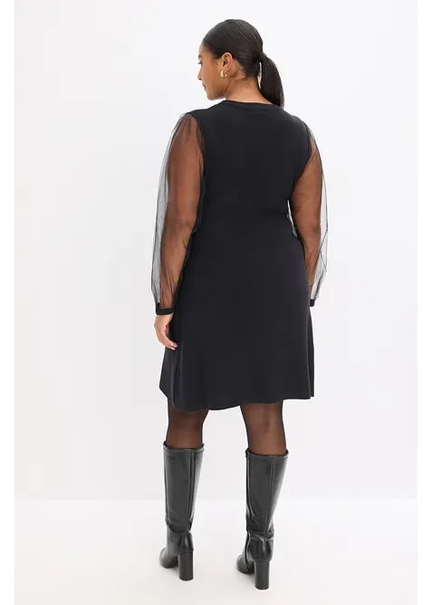 Pletené šaty ze splývavé viskózové směsi, bonprix