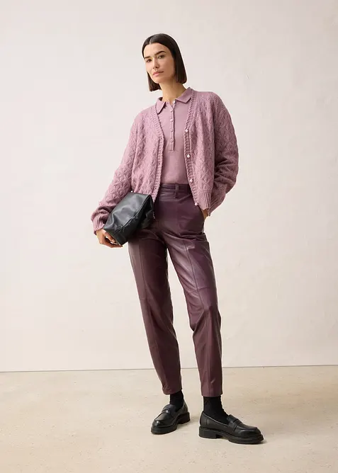 Ažurový pletený kabátek s vlnou, bonprix