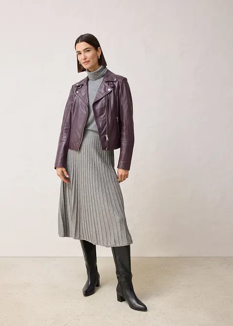 Pletená sukně s vlnou merino, bonprix