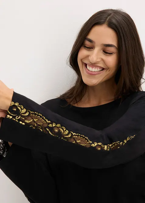 Pyžamo z jemné třpytivé krajky, bonprix