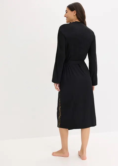 Kimonový župan s jemnou třpytivou krajkou, bonprix