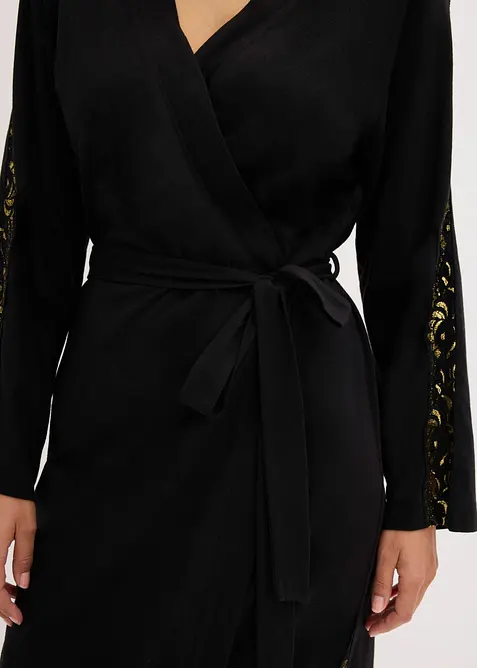 Kimonový župan s jemnou třpytivou krajkou, bonprix