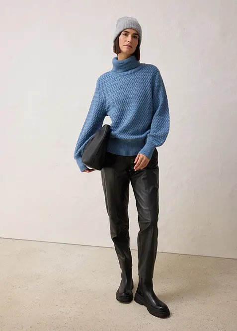 Rolákový svetr s vlnou merino, bonprix