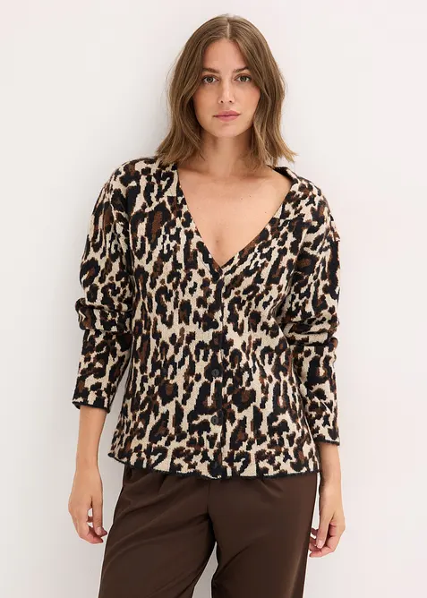 Pletený žakárový kabátek, bonprix