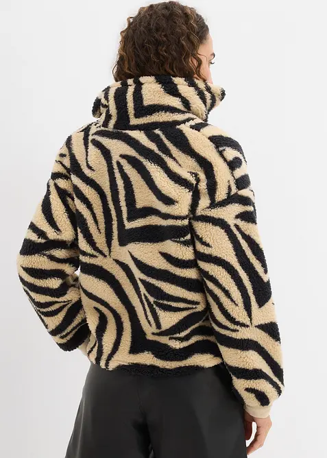 Oversize mikina z medvídkového flísu, bonprix