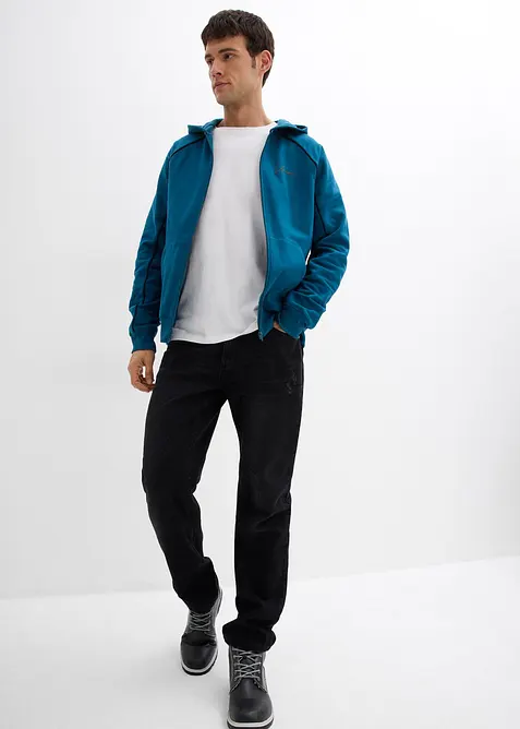 Mikina na zapínání s kontrastními detaily, z čisté bavlny, bonprix