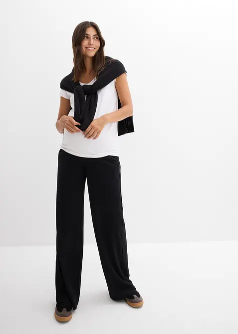 Těhotenské kalhoty se širokými nohavicemi, z pohodlného materiálu Punto di Roma, bonprix