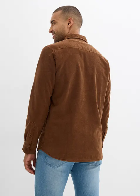 Termo manšestrová košile s podílem streče a teplou flísovou podšívkou, bonprix