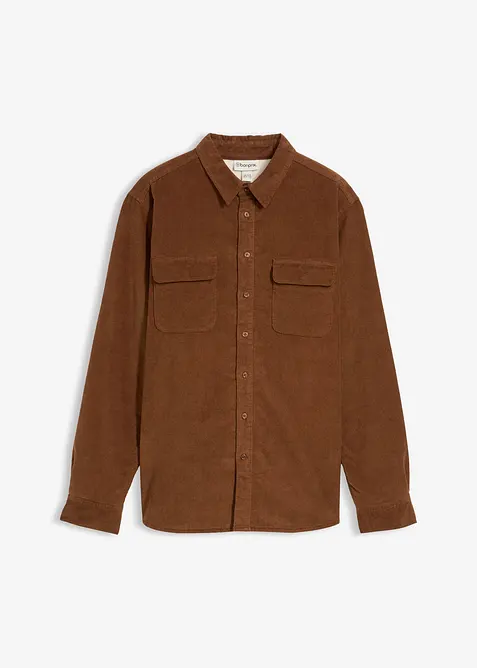 Termo manšestrová košile s podílem streče a teplou flísovou podšívkou, bonprix