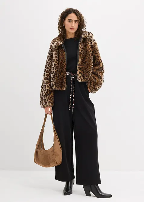 Široké teplákové kalhoty s kontrastním pasem, bonprix