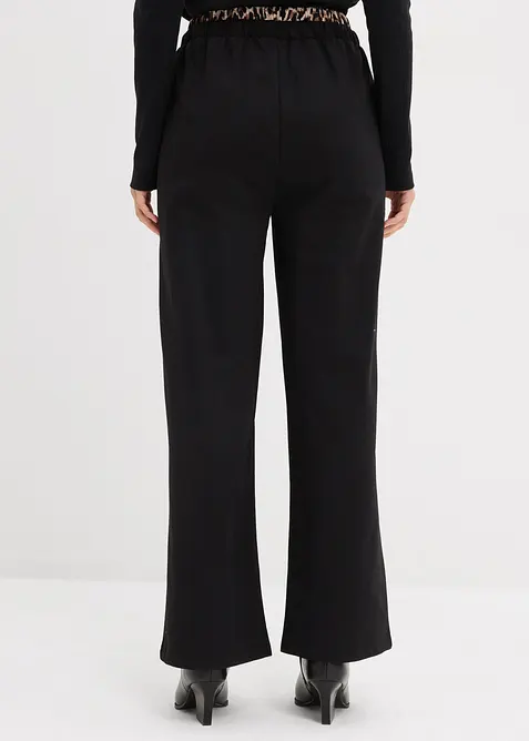 Široké teplákové kalhoty s kontrastním pasem, bonprix