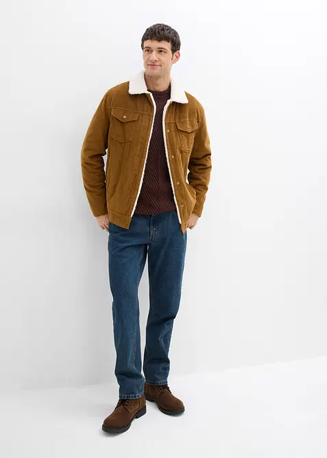 Žebrovaný svetr z bavlněné směsi, bonprix