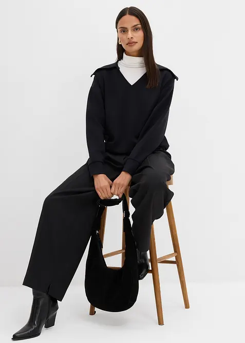 Mikina se širokým límcem, z viskózové směsi, bonprix