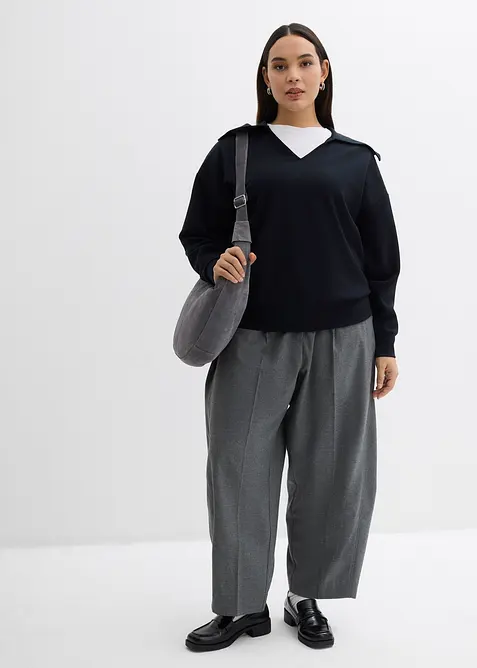 Mikina se širokým límcem, z viskózové směsi, bonprix