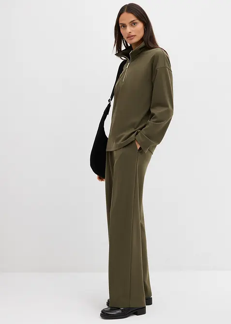 Svetr s l&iacute;mečkem na zip, z visk&oacute;zov&eacute; směsi, bonprix