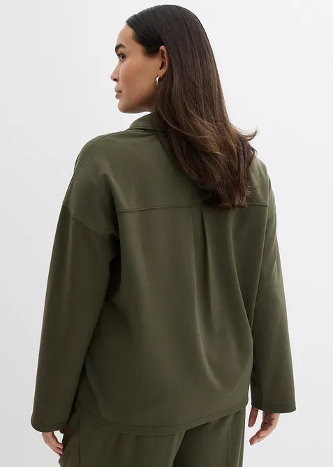 Svetr s l&iacute;mečkem na zip, z visk&oacute;zov&eacute; směsi, bonprix