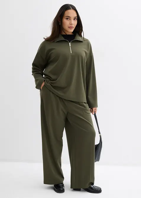 Svetr s l&iacute;mečkem na zip, z visk&oacute;zov&eacute; směsi, bonprix