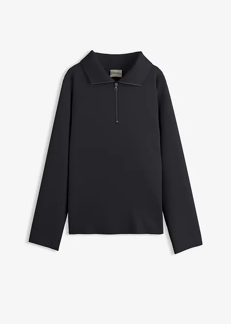 Svetr s límečkem na zip, z viskózové směsi, bonprix