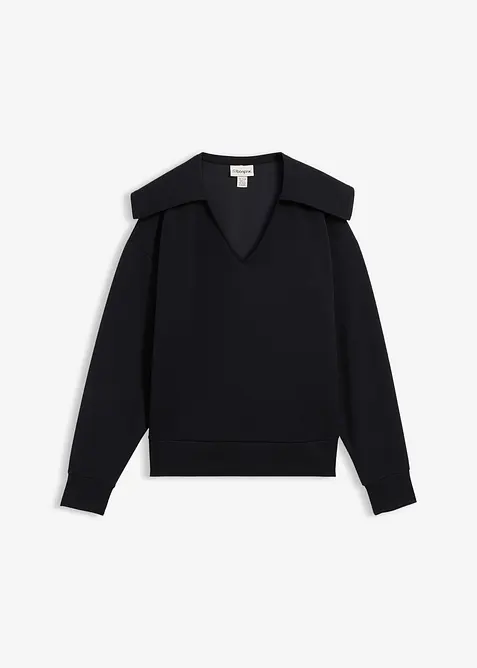 Mikina se širokým límcem, z viskózové směsi, bonprix