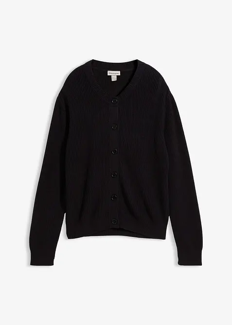 Kab&aacute;tek z žebrovan&eacute; pleteniny, s kulat&yacute;m v&yacute;střihem, bonprix